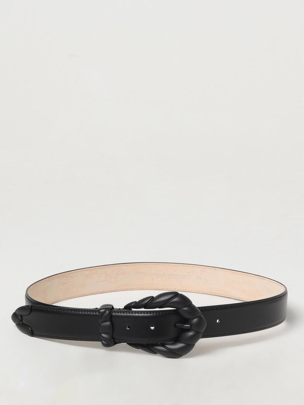 Iro Embella Sculpted Buckled Leather Belt in Black 85mm Medium